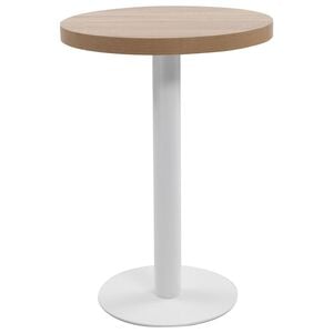 vidaXL Bistro Table Light brown and white MDF, steel Compact Simplistic