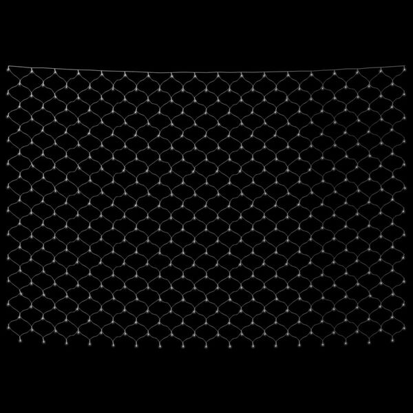 vidaXL LED Net Light Cold white, Green PVC 9.8 x 9.8 ft