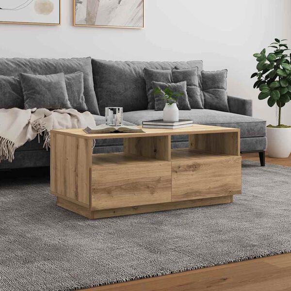 vidaXL Coffee Table Artisan Oak Engineered Wood 35.4 x 19.3 x 15.7 in