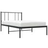 vidaXL Bed Frame Black Powder-Coated Steel Twin Durable Bed Frame