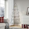 vidaXL Metal Christmas Tree Black Powder-coated steel Medium Hooks