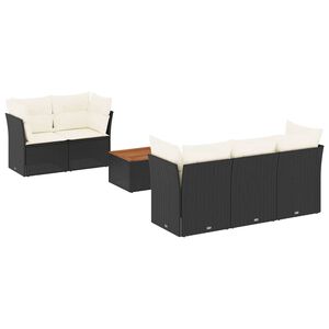vidaXL Garden Sofa Set Black