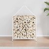 vidaXL Firewood Rack White 23.6x9.8x35.4" Cold-rolled steel