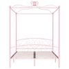 vidaXL Bed Frame Pink Metal, Plywood Full Classic/Traditional