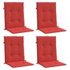 vidaXL Lowback Chair Cushion Set of 4 Red Oxford fabric (100% polyester)