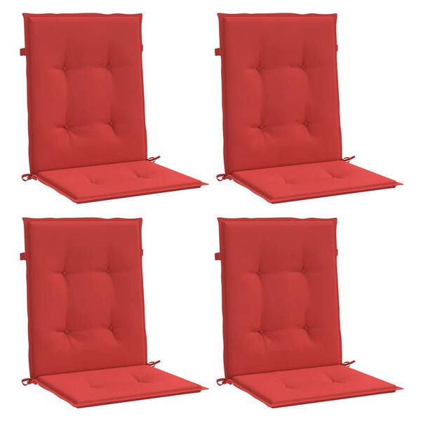 vidaXL Lowback Chair Cushion Set of 4 Red Oxford fabric (100% polyester)