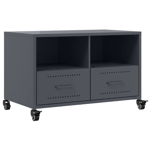 vidaXL TV Cabinet Anthracite Cold-rolled Steel Compact TV Cabinet