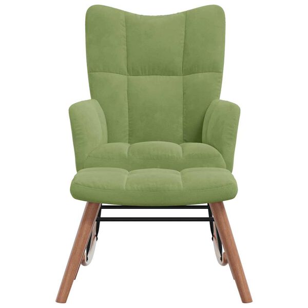 vidaXL Rocking Chair With Stool Light Green