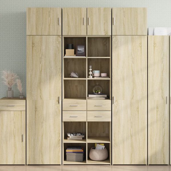vidaXL Storage Cabinet Sonoma Oak Engineered Wood Tall Storage Cabinet