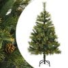 vidaXL Artificial Hinged Christmas Tree Green PVC 47.2 in Foldable