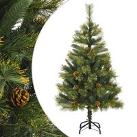 vidaXL Artificial Hinged Christmas Tree with Cones 47.2"