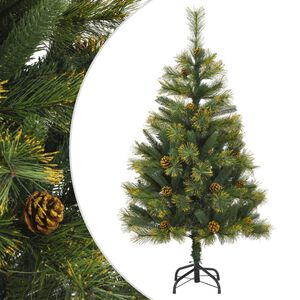 vidaXL Artificial Hinged Christmas Tree Green PVC 47.2 in Foldable