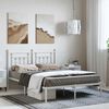 vidaXL Bed Frame White Powder-coated steel King Size Bed Frame