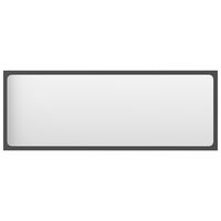 vidaXL Bathroom Mirror Gray 39.4"x0.6"x14.6" Engineered Wood