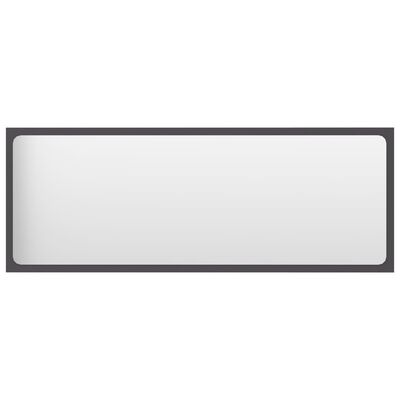 vidaXL Bathroom Mirror Gray 39.4"x0.6"x14.6" Engineered Wood