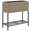 vidaXL Garden Planter Gray Powder-coated steel, PE rattan