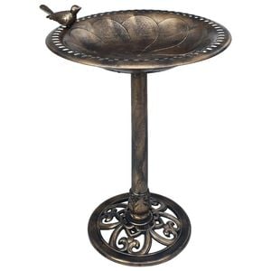 vidaXL Bird Bath Bronze Weather-resistant plastic with resin coating