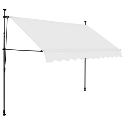 vidaXL Manual Retractable Awning with LED 98.4" Cream