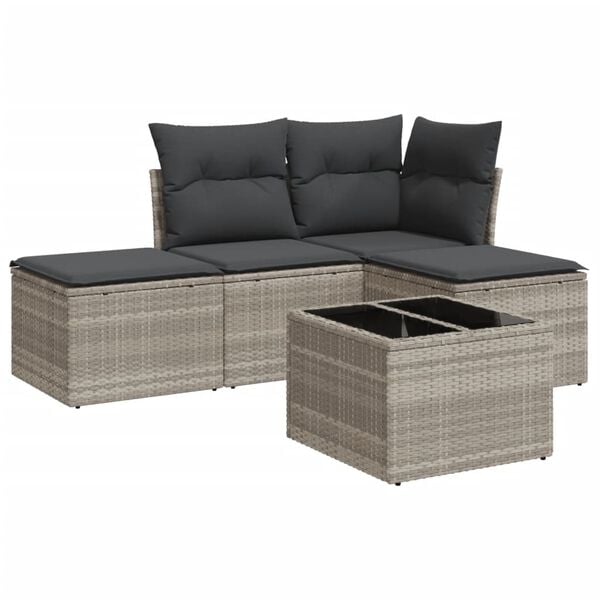 vidaXL Garden Sofa Set Light grey, Dark grey