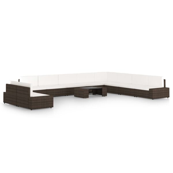 vidaXL Garden Lounge Set Brown and Cream White