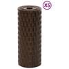 vidaXL Balcony Screens 5 pcs Brown and Black 100.4x7.5" Poly Rattan