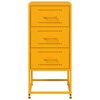 vidaXL Bedside Cabinet Mustard Yellow Steel Medium Bedside Cabinet