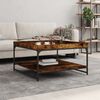 vidaXL Coffee Table Smoked Oak Engineered Wood Medium Adjustable Feet