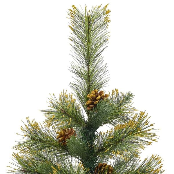 vidaXL Artificial Hinged Christmas Tree Green PVC, PE, Metal 4.9 feet