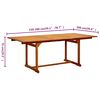 vidaXL Garden Table Natural wood Solid acacia wood Medium Extendable