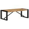 vidaXL Coffee Table Natural Wood Solid Mango Wood, Powder-Coated Iron
