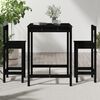 vidaXL Garden Bar Set Black Solid Pine Wood Medium Footrest