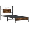 vidaXL Bed Frame Smoked Oak Engineered wood and steel Small Single
