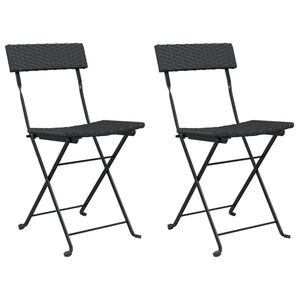 vidaXL Folding Bistro Chair Set of 2 Black