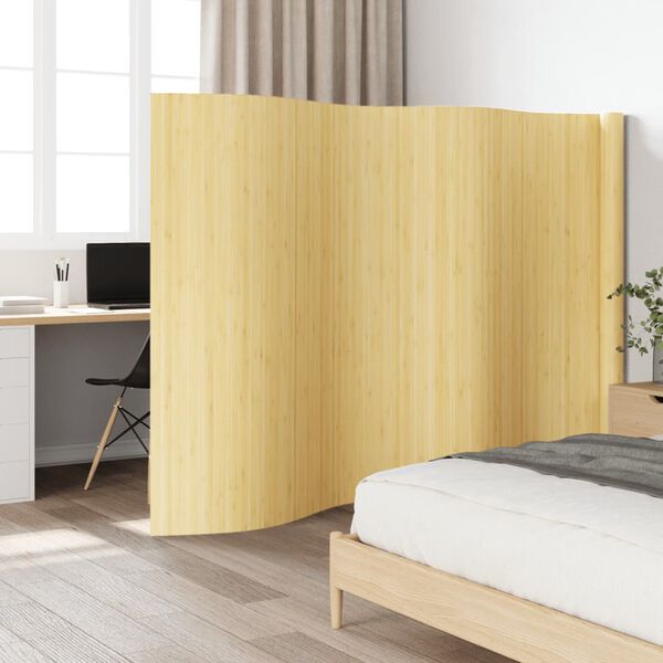 vidaXL Room Divider Light Natural 65.0x236.2" Bamboo