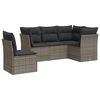 vidaXL Garden Sofa Set Grey PE Rattan, Powder-Coated Steel 5-Piece