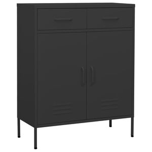 vidaXL Storage Cabinet Anthracite Steel 31.5 x 13.8 x 40.0 in Levelers