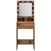 vidaXL Dressing Table with Shelf Old Wood 19.69 x 16.14 x 53.15 in