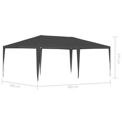 vidaXL Professional Party Tent 13.1'x19.7' Anthracite 0.3 oz/ft²