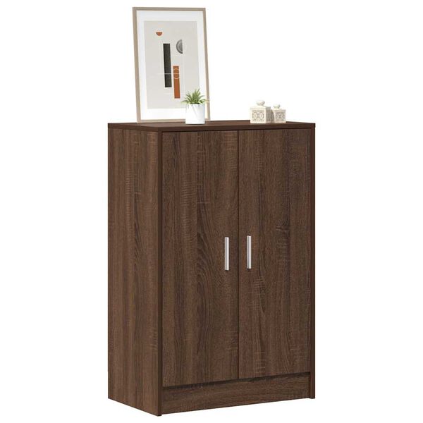 vidaXL Shoe Cabinet Brown Oak 23.6x13.8x36.2" Engineered Wood