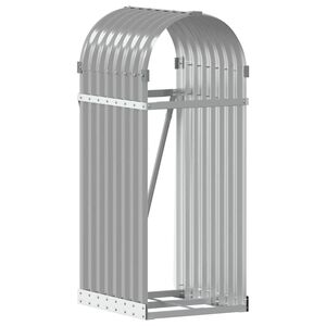 vidaXL Log Holder Light Gray 15.7"x17.7"x39.4" Galvanized Steel