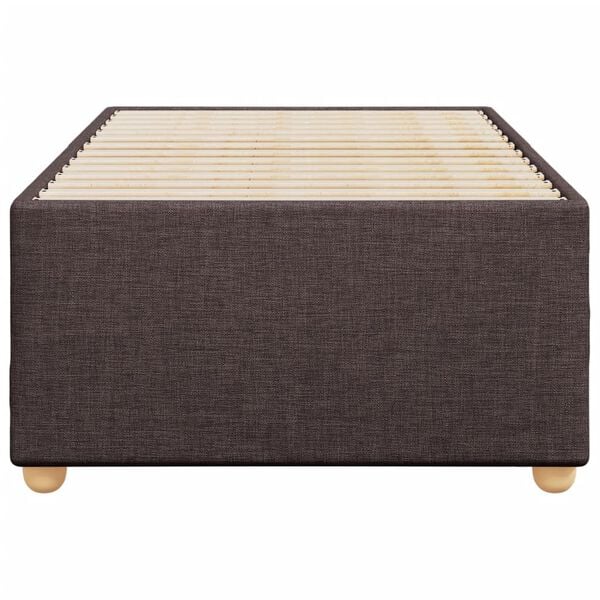 vidaXL Bed Frame Dark Brown Polyester, Plywood, Engineered wood
