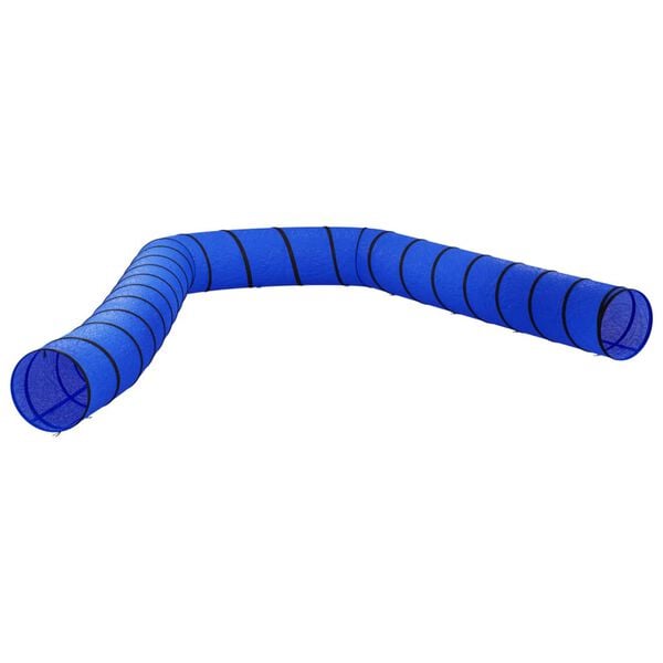 vidaXL Dog Tunnel Blue Polyester, metal Long tunnel Collapsible