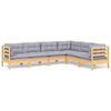 vidaXL Garden Lounge Set Grey, Natural Wood