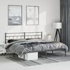 vidaXL Metal Bed Frame Black Powder-coated steel 72x84 in Bed Frame