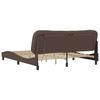 vidaXL Bed Frame Brown Faux leather, metal, solid pine wood, plywood