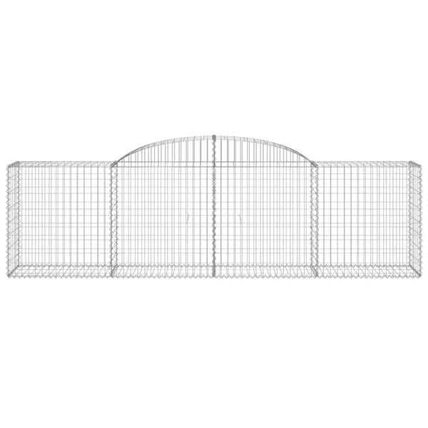 vidaXL Gabion Basket Set of 3 Silver Galvanized iron 118.1x19.7x39.4 in