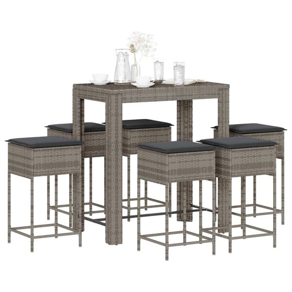 vidaXL Garden Bar Set Grey