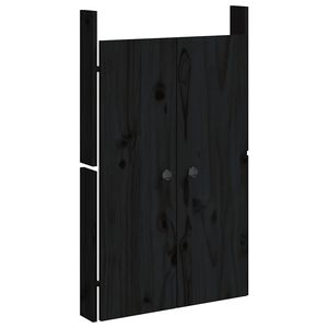 vidaXL Outdoor Kitchen Door Black Solid Pine Wood 19.7x3.5x32.3 in Doors