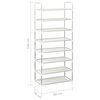 vidaXL Shoe Rack Silver Metal, non-woven fabric (100% polyester), plastic