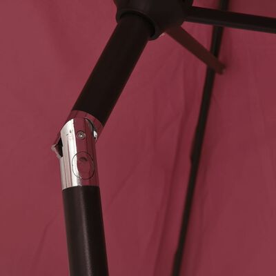 vidaXL Outdoor Parasol with Metal Pole 118.1"x78.7" Bordeaux Red